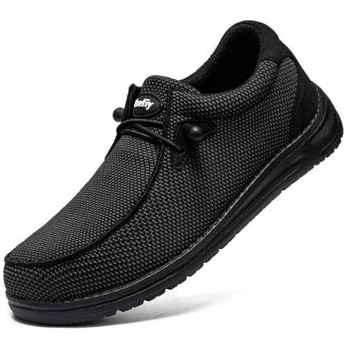 Tinefiy Stahlkappenschuhe für Damen, leicht, bequem, rutschfest, Sicherheits-Arbeitssneaker, Verbundzehe, unzerstörbarer Schuh, 018black grey, 37.5 EU von Tinefiy
