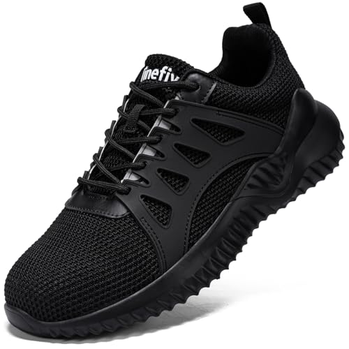 Tinefiy Stahlkappenschuhe für Herren, leicht, bequem, Zehenschutz, Arbeits-Sneaker, gepolstert, pannensicher, unzerstörbarer Schuh, 01black-021, 44 EU Tinefiy Stahlkappenschuhe für Herren, leicht, bequem, Zehenschutz, Arbeits-Sneaker, gepolstert, pannensicher, unzerstörbarer Schuh, 01black-021, 44 EU von Tinefiy