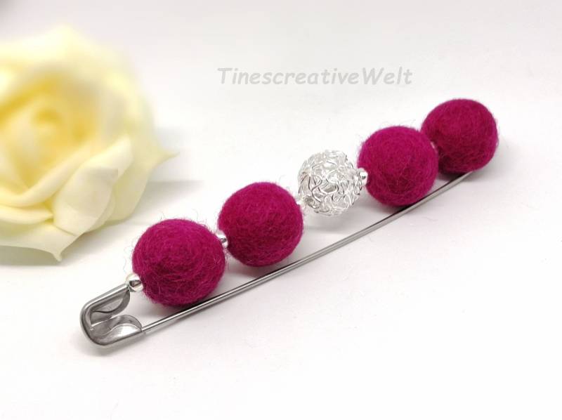 Anstecknadel, Filzkugeln, Drahtkugel, Schalnadel, Brosche, Geschenk Für Frauen, Geschenkidee von TinescreativeWelt