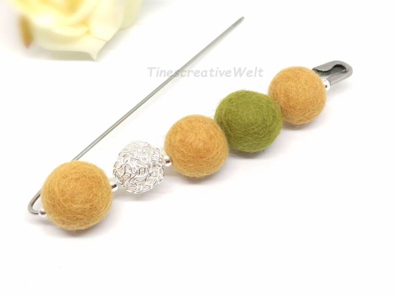 Anstecknadel, Filzkugeln, Drahtkugel, Schalnadel, Geschenk Für Frauen, Geschenkidee von TinescreativeWelt