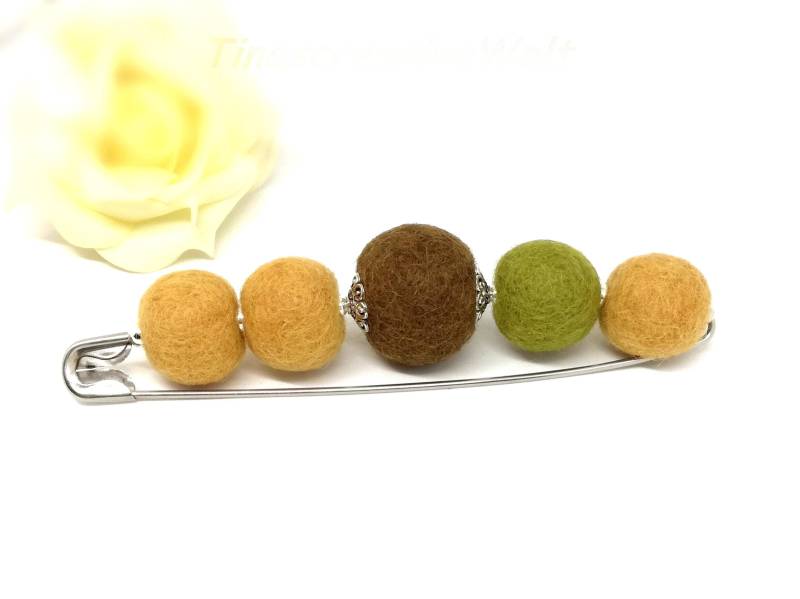 Anstecknadel Mit Filzkugeln, Sicherheitsnadel, Geschenk Für Frauen von TinescreativeWelt
