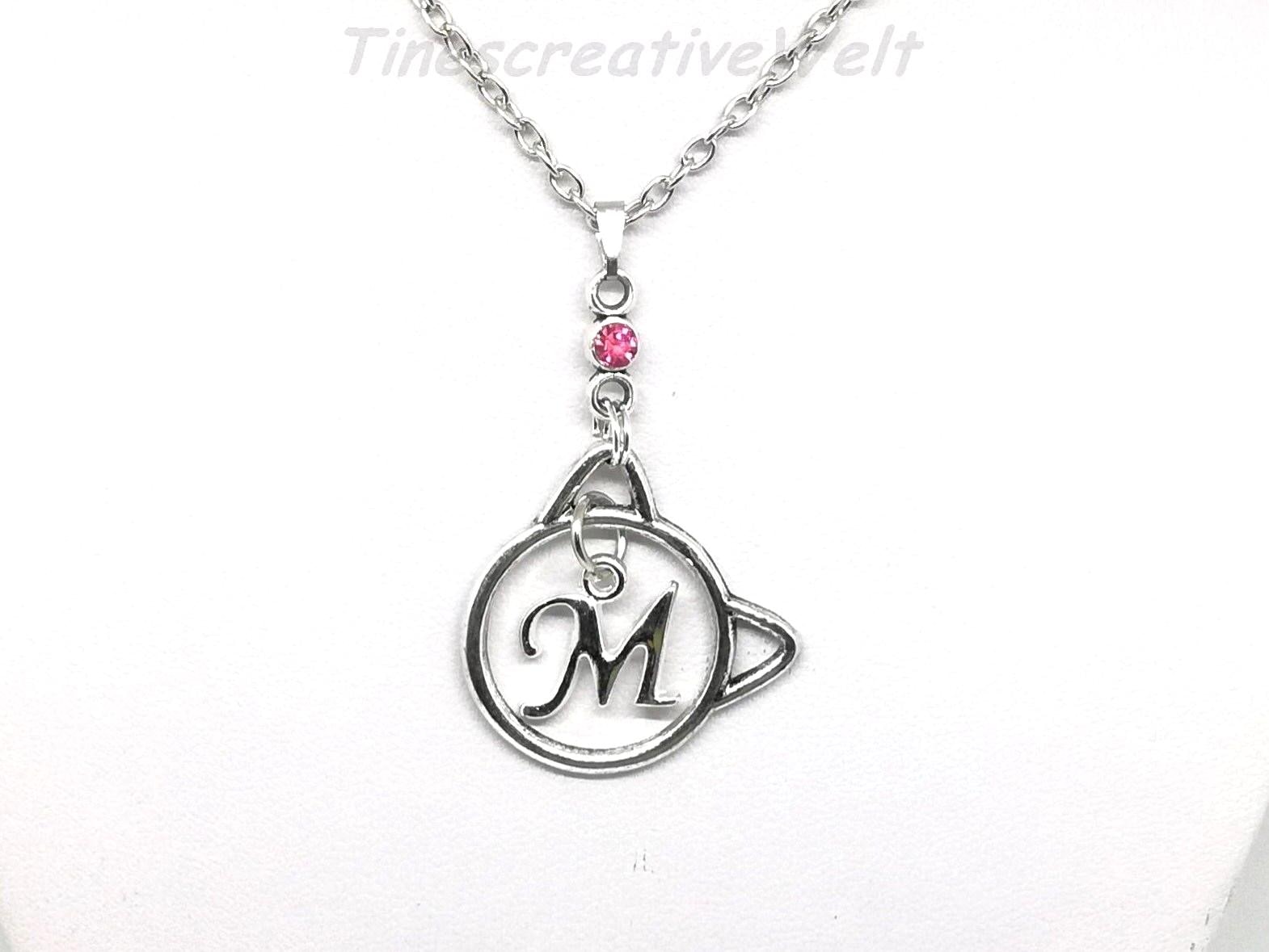 Personalisierte Kette, Katzenkopf, Katze, Strass, Geschenk Für Frauen Und Mädchen Personalisierte Kette, Katzenkopf, Katze, Strass, Geschenk Für Frauen Und Mädchen von TinescreativeWelt