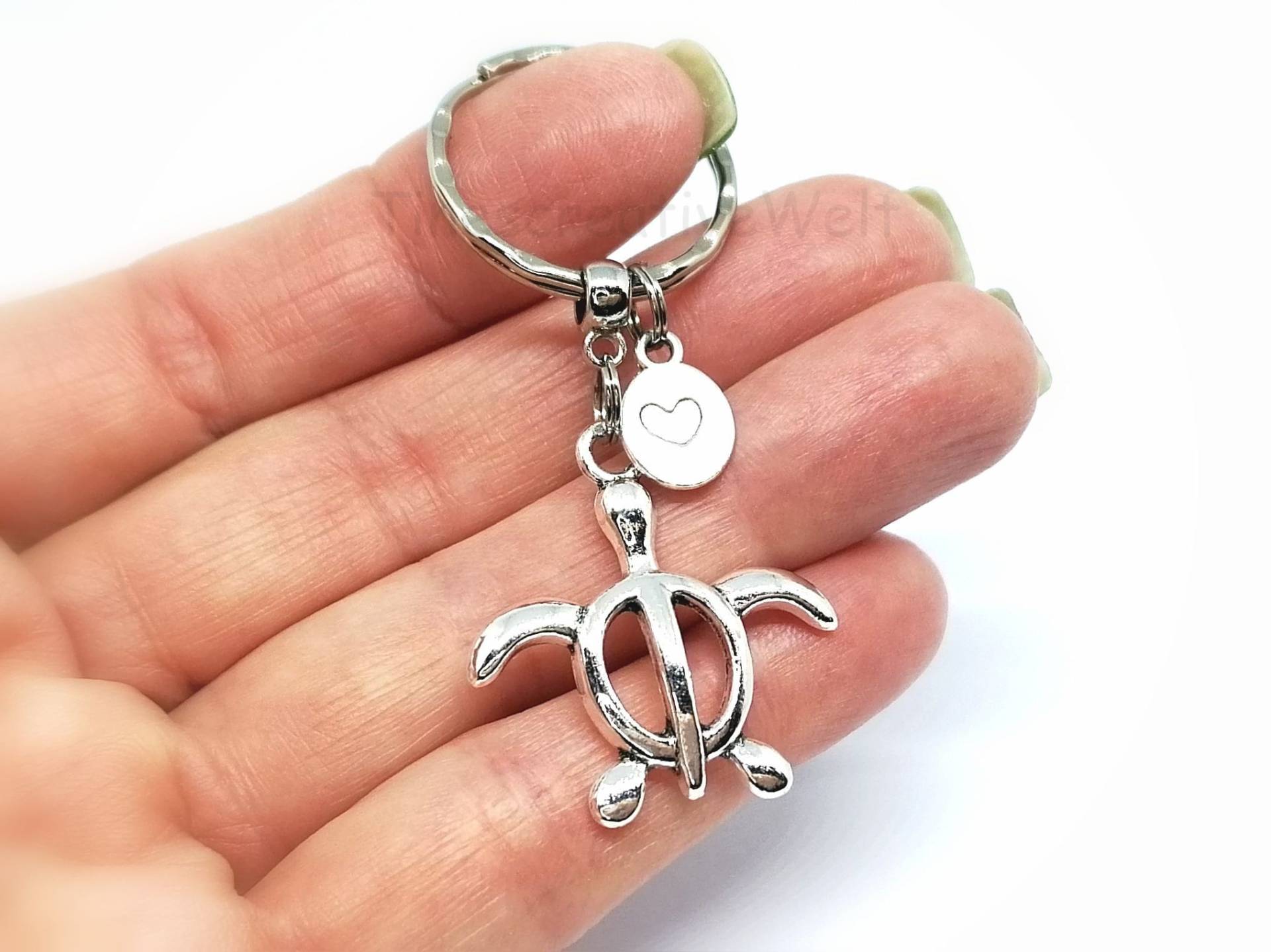 Schlüsselanhänger, Schildkröte, Herz, Geschenk, Glücksbringer von TinescreativeWelt