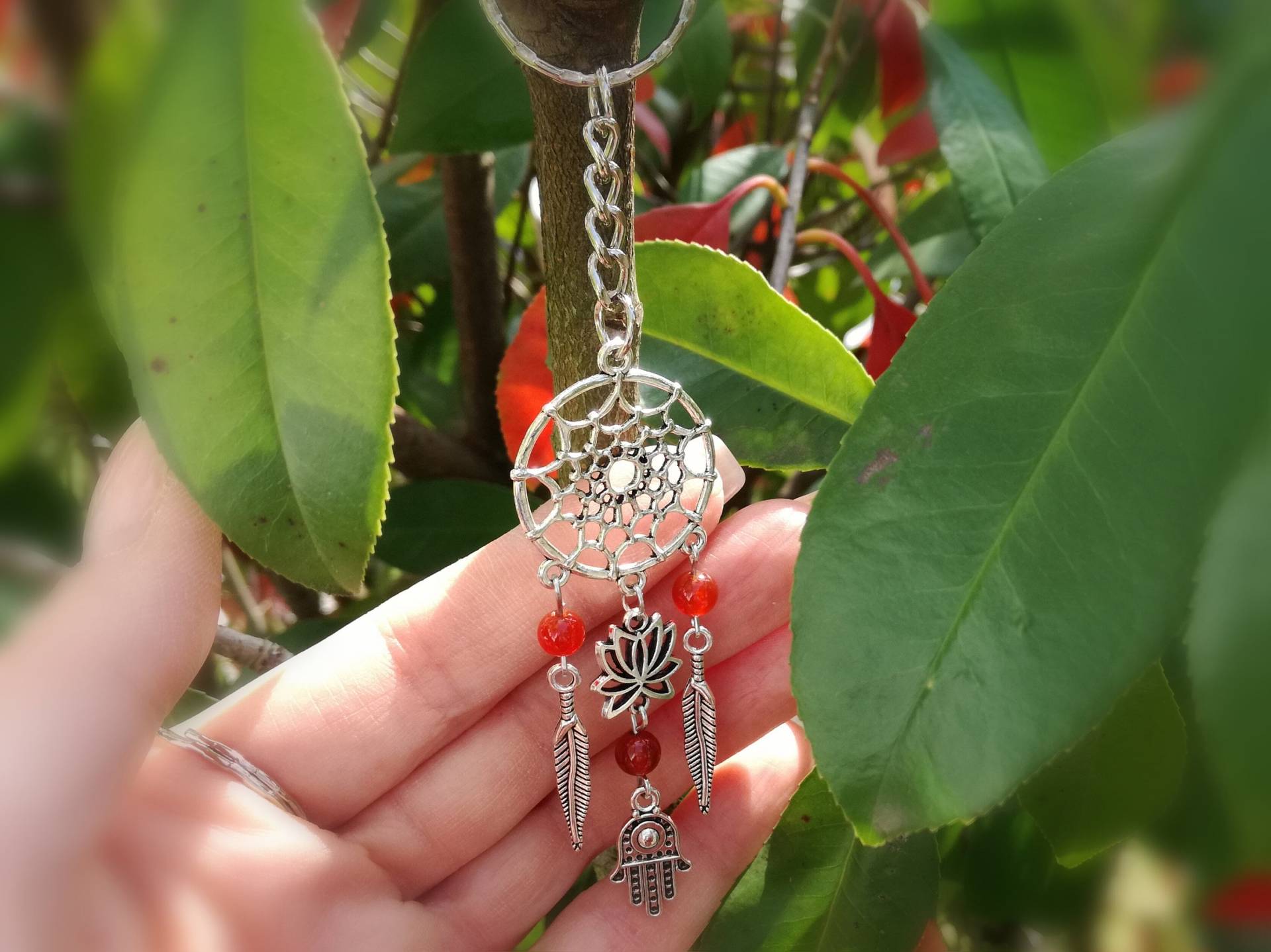 Schlüsselanhänger, Traumfänger, Halbedelstein, Achat, Lotusblüte, Hand Der Fatima, Boho, Feder, Hippie, Schmuck, Geschenk Schlüsselanhänger, Traumfänger, Halbedelstein, Achat, Lotusblüte, Hand Der Fatima, Boho, Feder, Hippie, Schmuck, Geschenk von TinescreativeWelt