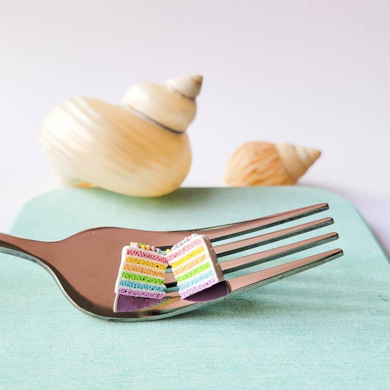 Regenbogen Kuchen Ohrstecker von TingCorner