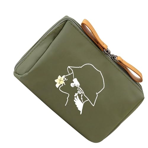 Ästhetische Kosmetiktasche, tragbar, Make-up, bedruckt, Hautpflege-Organizer, Kulturbeutel, Reiseaufbewahrung, schönes Waschen, Make-up, Kulturbeutel, schöne Münzbörse, tragbar, Kosmetik, bedruckt von TingHaoO