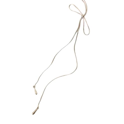 Elegante Halskette mit Schleifenanhänger, lange Party, moderne Kette, geeignet für verschiedene Anlässe, verstellbare Halskette von TingHaoO