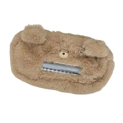 Federmäppchen mit Cartoon-Tiermotiv, Kaninchen, großes Fassungsvermögen, Plüsch-Hunde-Federmäppchen, Schulbedarf, Little Bear Federmäppchen mit Cartoon-Tiermotiv, Kaninchen, großes Fassungsvermögen, Plüsch-Hunde-Federmäppchen, Schulbedarf, Little Bear von TingHaoO