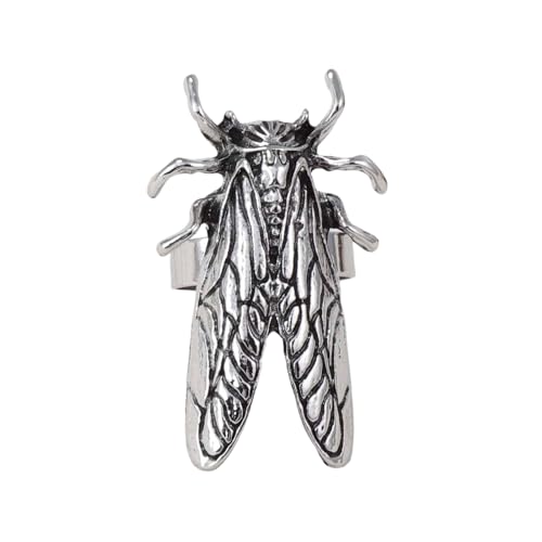 Handgefertigte Zikadenringe aus Legierung, mehrere Insektenstile, bequemes Tragen, Schmuckzubehör für den täglichen Gebrauch, tägliches Tragen, verstellbare Ringe, Silver, Wie beschrieben, Wie von TingHaoO