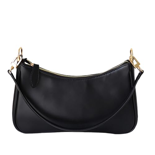 Handtasche im koreanischen Stil, kreative Umhängetasche mit Kettenriemen, lässige Unterarmtaschen für Frauen, die Mode suchen und abnehmbaren Riemen, Schwarz , One Size von TingHaoO