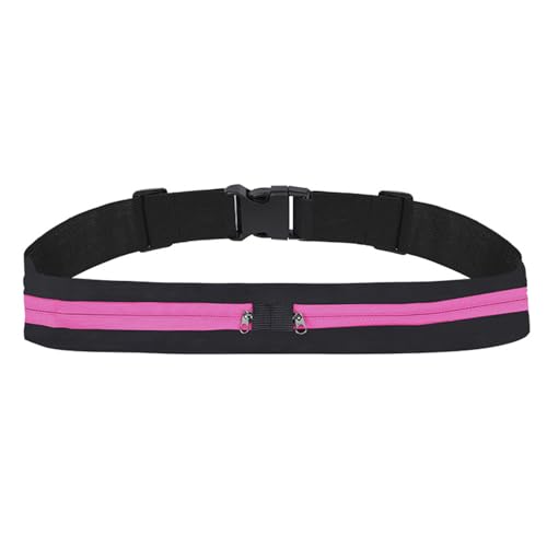 Laufgürtel, Hüfttasche, atmungsaktiv, verdeckte Tasche, unsichtbarer Sportgürtel, Handytasche, Turnbeutel mit Taschen, Hüfttasche, rosarot, Einheitsgröße von TingHaoO