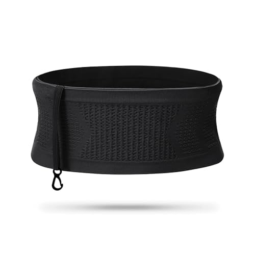 Laufgürtel für Damen, gestrickt, atmungsaktiv, verdeckt, Hüfttasche, elastisch, nahtlose Tasche, schwarz L, Einheitsgröße Laufgürtel für Damen, gestrickt, atmungsaktiv, verdeckt, Hüfttasche, elastisch, nahtlose Tasche, schwarz L, Einheitsgröße von TingHaoO