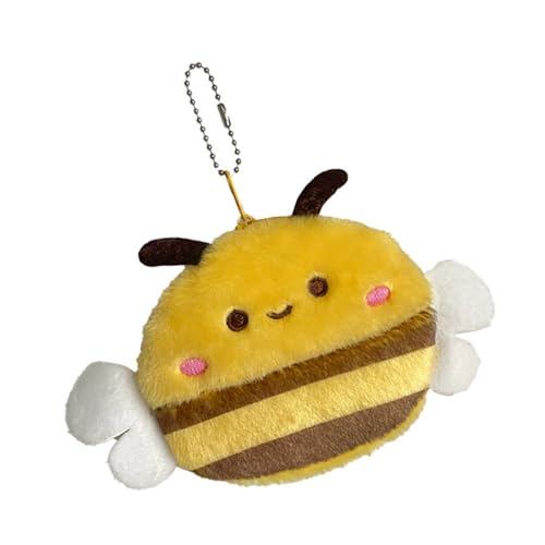 Lovely Bees Münzbeutel Kleingeld Geldbörse Tasche Charm Anhänger Kopfhörer Aufbewahrungstasche Plüsch Cartoon Tier Aufbewahrungsbox Kleine Geldbörsen Schöne Bienen Kleingeld Dekorative Geldbörse von TingHaoO