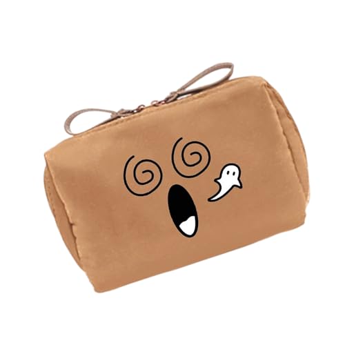 Lustige Nylon-Make-up-Tasche mit mehreren Fächern, Reise-Kosmetiktasche, moderne Aufbewahrungstasche für Damen und Herren, Nylon-Make-up-Tasche, khaki, Mass Beauty von TingHaoO