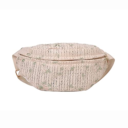 Modische Stroh-Hüfttasche für Damen, für Reisen, Strand, Umhängetasche, Geldbörse, multifunktionale Reisetasche, Strohtruhe, weiß, Mass Beauty Modische Stroh-Hüfttasche für Damen, für Reisen, Strand, Umhängetasche, Geldbörse, multifunktionale Reisetasche, Strohtruhe, weiß, Mass Beauty von TingHaoO