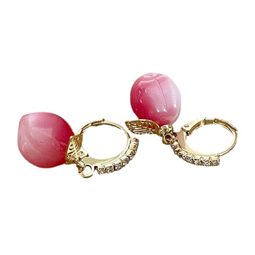 Pfirsichfarbene Ohrhänger in Pfirsichform, Ohrschmuck, Statement-Schmuck für Damen und Mädchen von TingHaoO