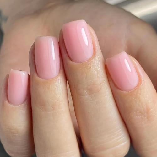 Press On Nails French Tip Nägel, quadratische Spitze, falsche Nägel, mit Design, volle Abdeckung, künstliche Acryl-Klebstoffe auf Nägel für Frauen, transparent von TingHaoO