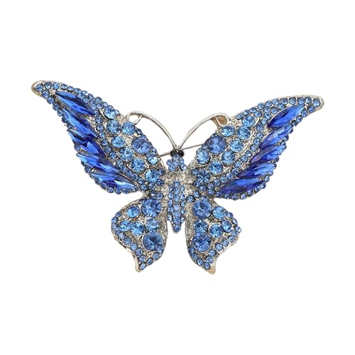 Schmetterling-Brosche mit Kristallen verziert, emailliert, Mehrzweck-Mode-Accessoire für besondere Anlässe, einzigartiger Schmetterlings-Schmuck-Anstecknadel, Einheitsgröße, Wie beschrieben von TingHaoO
