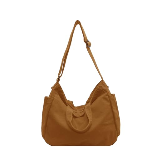 Stilvolle und funktionale Canvas-Tasche für Damen und Herren, Umhängetasche, Segeltuch-Tasche für Damen, braun, One Size Stilvolle und funktionale Canvas-Tasche für Damen und Herren, Umhängetasche, Segeltuch-Tasche für Damen, braun, One Size von TingHaoO