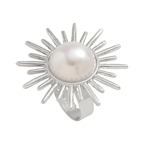 TingHaoO Auffällige unregelmäßige gehämmerte Textur, verstellbare offene Ringe, Statement-Accessoire, Legierung, stapelbarer Schmuck für Frauen, übertriebenes, unregelmäßiges Metall, Einheitsgröße von TingHaoO