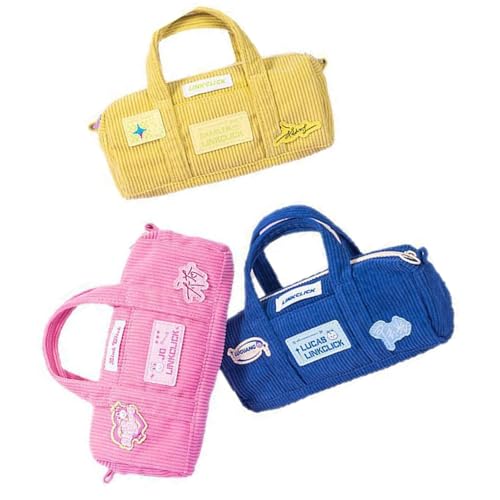 TingHaoO Crossbody-Federmäppchen aus Cord für Büro, Schule, Reisen, Organizer, Aufbewahrungstasche, Federmäppchen für Jugendliche, a von TingHaoO