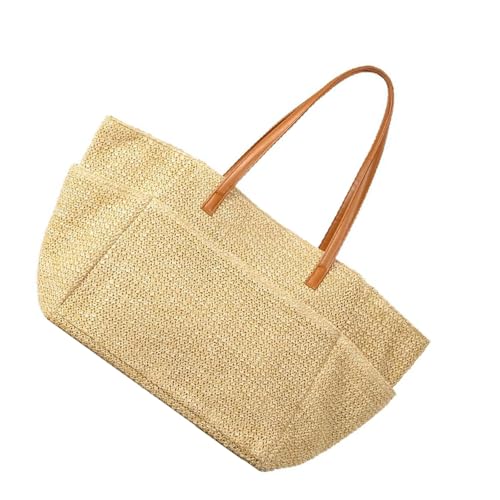 TingHaoO Damen Casual Strand Stroh Schultertasche Große gewebte Handtasche für Outdoor Urlaub Unterarmtaschen mit mehreren Taschen Große Kapazität Schultertasche von TingHaoO