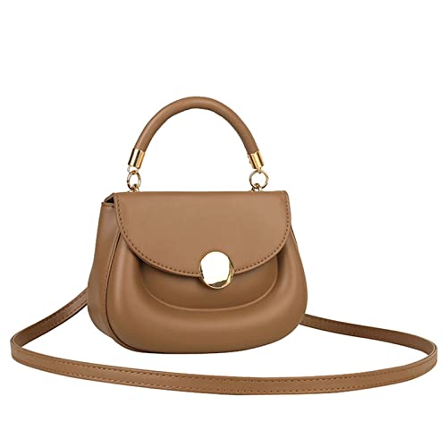 TingHaoO Damen-Umhängetasche, modisch, lässig, Tragetasche, Outdoor-Tasche, PU-Leder, Handtasche, Kuriertasche, Umhängetasche, Handtaschen für Damen, Schultertaschen, klein, khaki, One Size von TingHaoO