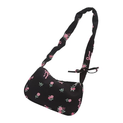 TingHaoO Damen Unterarmtasche, plissiert, Schultertasche, Blumenmuster, Achselhöhle, große Kapazität, Handtasche, einfaches Pendeln, Achselhöhle, große Kapazität, Schulterhandtasche, Blumendruck von TingHaoO