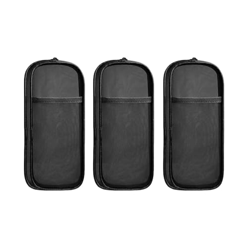 TingHaoO Federmäppchen, transparent, doppellagig, Stifteetui, Stifteetui, Reise-Make-up-Pinselhalter für Büro, 3 Stück, Schwarz TingHaoO Federmäppchen, transparent, doppellagig, Stifteetui, Stifteetui, Reise-Make-up-Pinselhalter für Büro, 3 Stück, Schwarz von TingHaoO