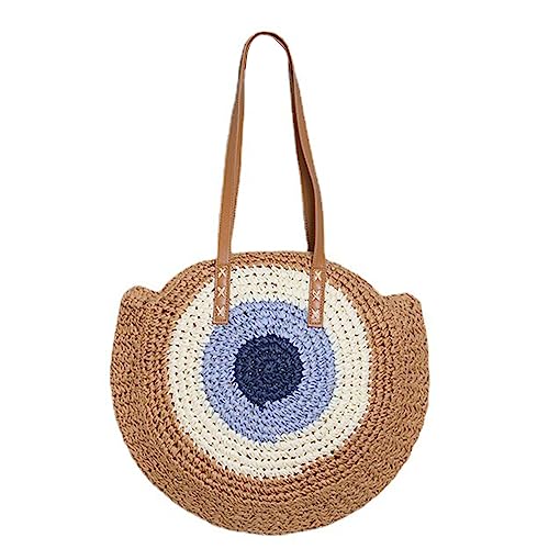 TingHaoO For Creative Umhängetasche mit großem Fassungsvermögen, Stroh, Handtasche mit Reißverschluss, lässig für Familienfeiern, Handtaschen, khaki, One Size TingHaoO For Creative Umhängetasche mit großem Fassungsvermögen, Stroh, Handtasche mit Reißverschluss, lässig für Familienfeiern, Handtaschen, khaki, One Size von TingHaoO