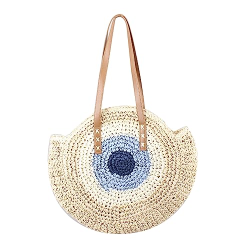TingHaoO For Creative Umhängetasche mit großem Fassungsvermögen, Stroh, Handtasche mit Reißverschluss, lässig für Familienfeiern, Handtaschen, weiß, One Size TingHaoO For Creative Umhängetasche mit großem Fassungsvermögen, Stroh, Handtasche mit Reißverschluss, lässig für Familienfeiern, Handtaschen, weiß, One Size von TingHaoO