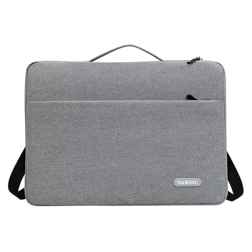 TingHaoO Laptop-Tasche, Schutztasche, Schulter-Tragetasche, für 30,5 cm, 35,6 cm, 40,6 cm (12 Zoll) Computer, Notebook, stoßfest, Handtasche, grau, One Size von TingHaoO