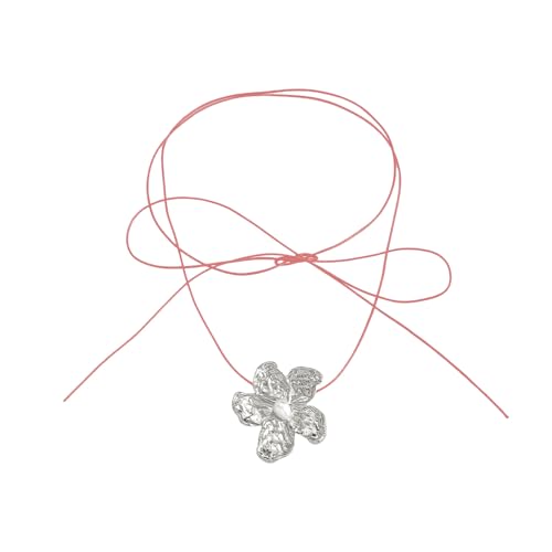 TingHaoO Mehrzweck-Damen-Halskette mit Perlen und Blumen, verstellbare Länge, tragbar, für lässige oder formelle Kleidung, verstellbare Halskette, Einheitsgröße, Wie beschrieben, Wie beschrieben von TingHaoO