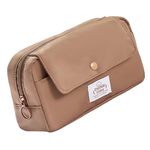 TingHaoO Robuster Mehrzweck-Bleistiftbehälter, großes Fassungsvermögen, modische elegante Farbe für Schüler und den täglichen Gebrauch, Kaffeebraun von TingHaoO