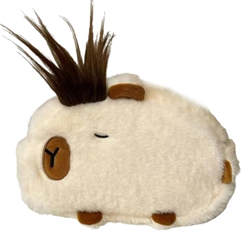 TingHaoO Robustes Plüsch-Federmäppchen von Capybaras, weiches Plüsch-Federmäppchen, tragbares Zubehör für Studenten und Büroangestellte, cremefarben TingHaoO Robustes Plüsch-Federmäppchen von Capybaras, weiches Plüsch-Federmäppchen, tragbares Zubehör für Studenten und Büroangestellte, cremefarben von TingHaoO