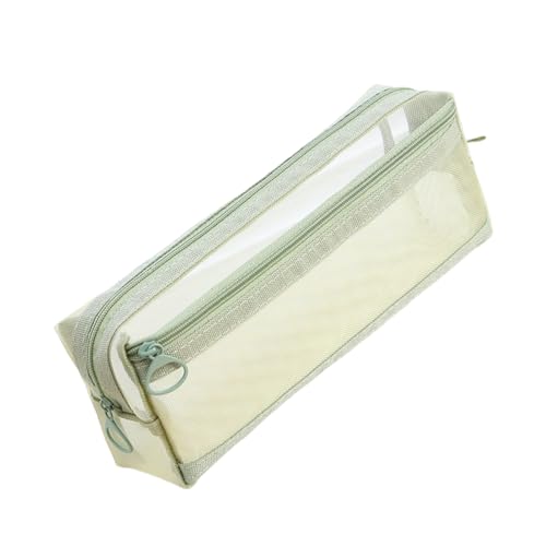 TingHaoO Transparentes Federmäppchen, doppellagig, großes Fassungsvermögen, Stiftehalter, Organizer, Reise-Kosmetiktasche, grün TingHaoO Transparentes Federmäppchen, doppellagig, großes Fassungsvermögen, Stiftehalter, Organizer, Reise-Kosmetiktasche, grün von TingHaoO