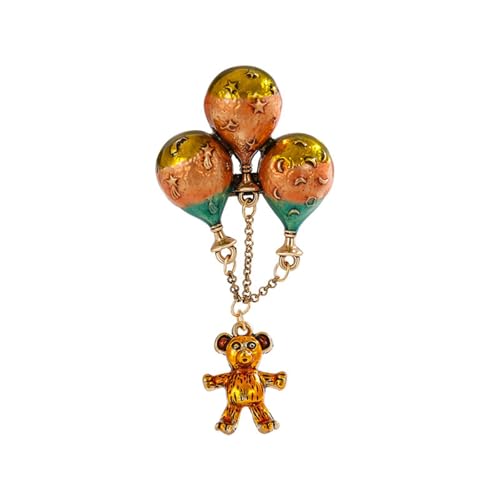 Trendige Tierdesigns Ballon-Bär-Brosche verspielter Bär Quasten Broschen Zubehör zur Verschönerung Ihres lässigen Looks Tier Pin von TingHaoO