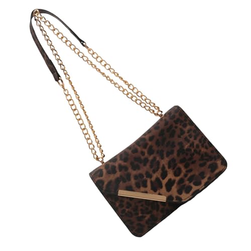 Umhängetasche mit Leopardenmuster und Kettendetail, verleiht jedem Outfit Stil, praktische Schultertaschen, Unterarm-Geldbörse, moderne Kettenriemen-Tasche, coffee, One Size Umhängetasche mit Leopardenmuster und Kettendetail, verleiht jedem Outfit Stil, praktische Schultertaschen, Unterarm-Geldbörse, moderne Kettenriemen-Tasche, coffee, One Size von TingHaoO