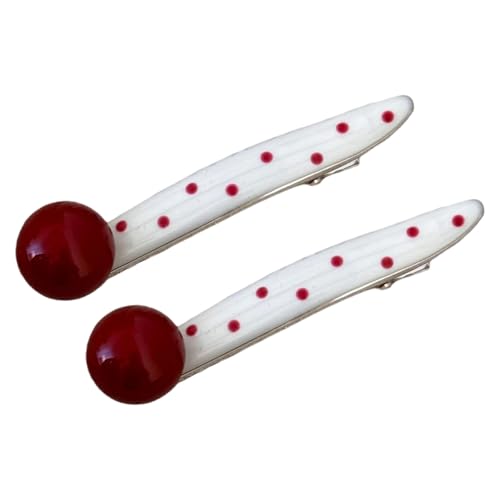 Verspielte Haarspange in Herzform mit Punktemuster, Metall-Haarnadel für Damen und Mädchen, legere oder formelle Anlässe, für den täglichen Gebrauch, gepunktete Herz-Haarspange von TingHaoO