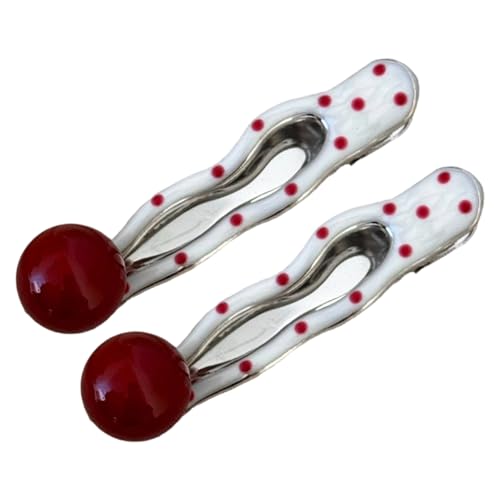 Verspielte Haarspange in Herzform mit Punktemuster, Metall-Haarnadel für Damen und Mädchen, legere oder formelle Anlässe, für den täglichen Gebrauch, gepunktete Herz-Haarspange von TingHaoO