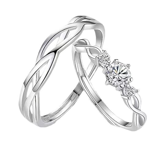 Verstellbare, verschlungene Ringe für trendige Frauen, Ewigkeit, Hochzeit, Versprechen, Verlobung, Schmuck, Accessoire, Freizeitkleidung, einzigartiges Design von TingHaoO