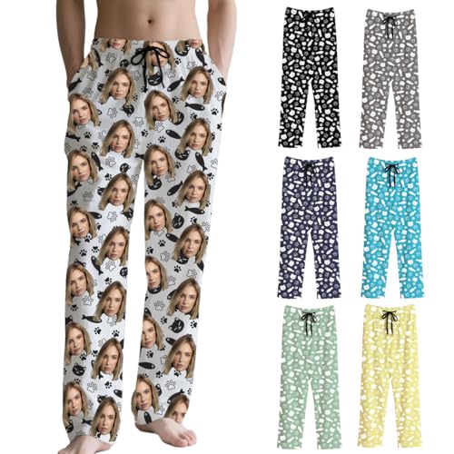 Tingwei Personalisiert schlafhose-schlafanzughose lang für Herren –Lustige selbst gestalten Schlafhosen,pyjamahose Pyjama-Set, pyjama mit Foto, Gesicht, Text – Geschenk für Frauen von Tingwei