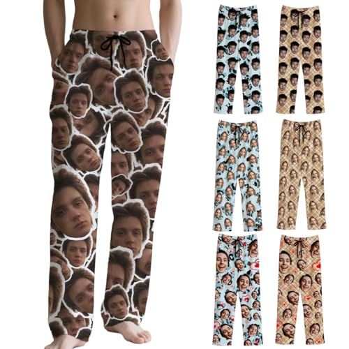 Tingwei Personalisiert schlafhose-schlafanzughose lang für Herren –Lustige selbst gestalten Schlafhosen,pyjamahose Pyjama-Set, pyjama mit Foto, Gesicht, Text – Geschenk für Frauen von Tingwei