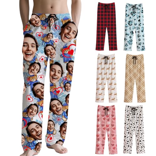 Tingwei Personalisiert schlafhose-schlafanzughose lang für Herren –Lustige selbst gestalten Schlafhosen,pyjamahose Pyjama-Set, pyjama mit Foto, Gesicht, Text – Geschenk für Frauen von Tingwei