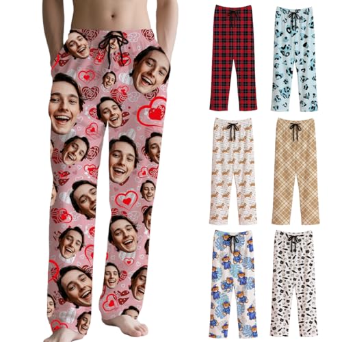 Tingwei Personalisiert schlafhose-schlafanzughose lang für Herren –Lustige selbst gestalten Schlafhosen,pyjamahose Pyjama-Set, pyjama mit Foto, Gesicht, Text – Geschenk für Frauen von Tingwei