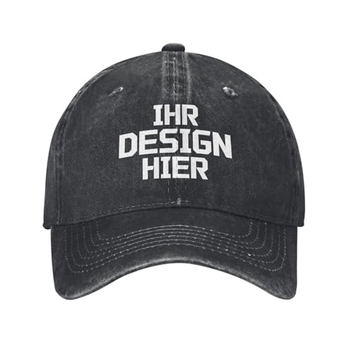 Tingwei personalisierte Basecap - personalisiertes Cap mit Foto/Logo/Text - Verstellbare Cap für Männer & Frauen - Schwarz von Tingwei