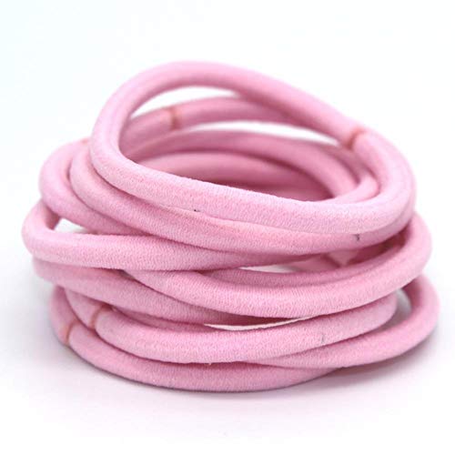 Tingyanyan Elastische Haarbänder, 4 mm, elastisch, für Kinder – 100 Stück (Rosa) von Tingyanyan