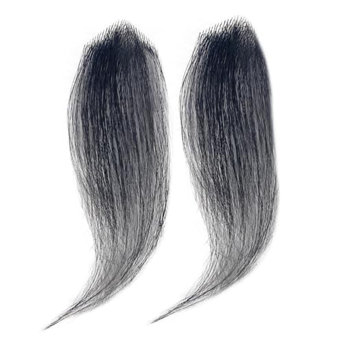 Tingyilan 2 Stück Haaranlage Toupee Frontales Haarstück Für Männer, Dreieck-Form Natürliche Schwarze Haarverlängerung Haaransatz Toupet Stirnhaarteil Echthaar,Schwarz,5x5x4cm von Tingyilan
