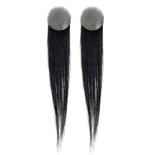 Tingyilan 2Pcs Haarausfall Vertuschen, 6In Kahle Stelle Haarpflaster Toupet Für Frauen Männer, Natürliche Echthaar Topper Haarteile Mit PU Dünner Haut,Schwarz,4x4cm von Tingyilan