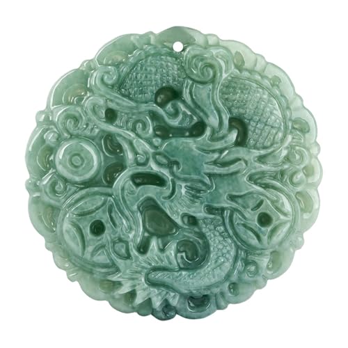 Tingyilan Chinesisches Tierkreiszeichen Drache Jade Glück Halskette String Anhänger,Braun von Tingyilan